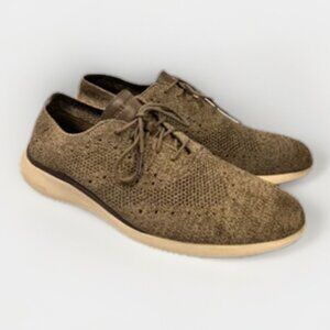 Men's Cole Haan Stitchlite Original Grand Shoes 11.5 Olive Knit Wingtip Oxford